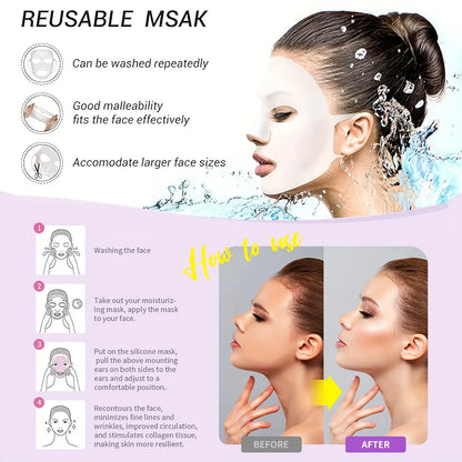 3D Silicone Reusable Mask Cover – Enhances Moisturizing & Skin Care Absorption