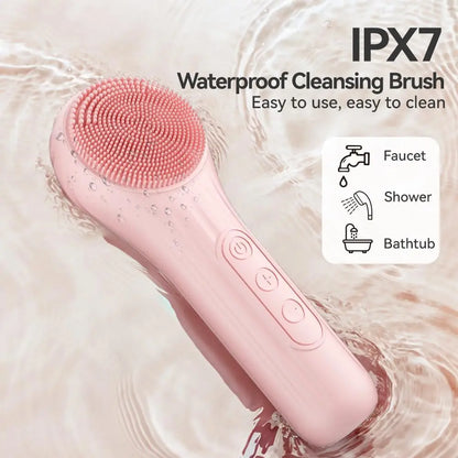 Sonic Rechargeable Facial Cleansing Brush – Waterproof, Exfoliating, Deep Pore Cleaner"