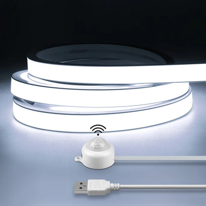 Smart PIR Motion Sensor COB LED Strip Light | Auto ON/OFF Waterproof Neon Light