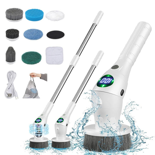 8-in-1 Wireless Rotating Electric Cleaning Brush - Multi-Surface Cleaner for Home & Bathroom