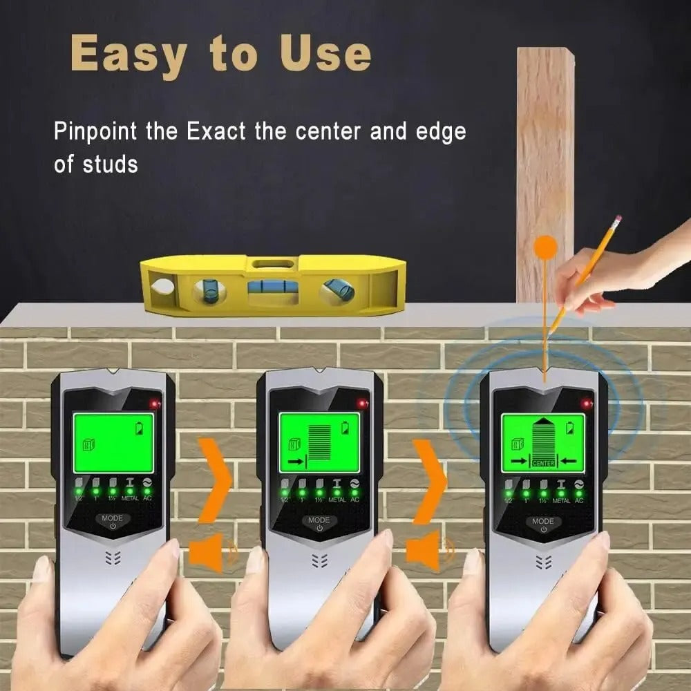 5-in-1 Wall Scanner with LCD | Stud Finder & Wire Detector