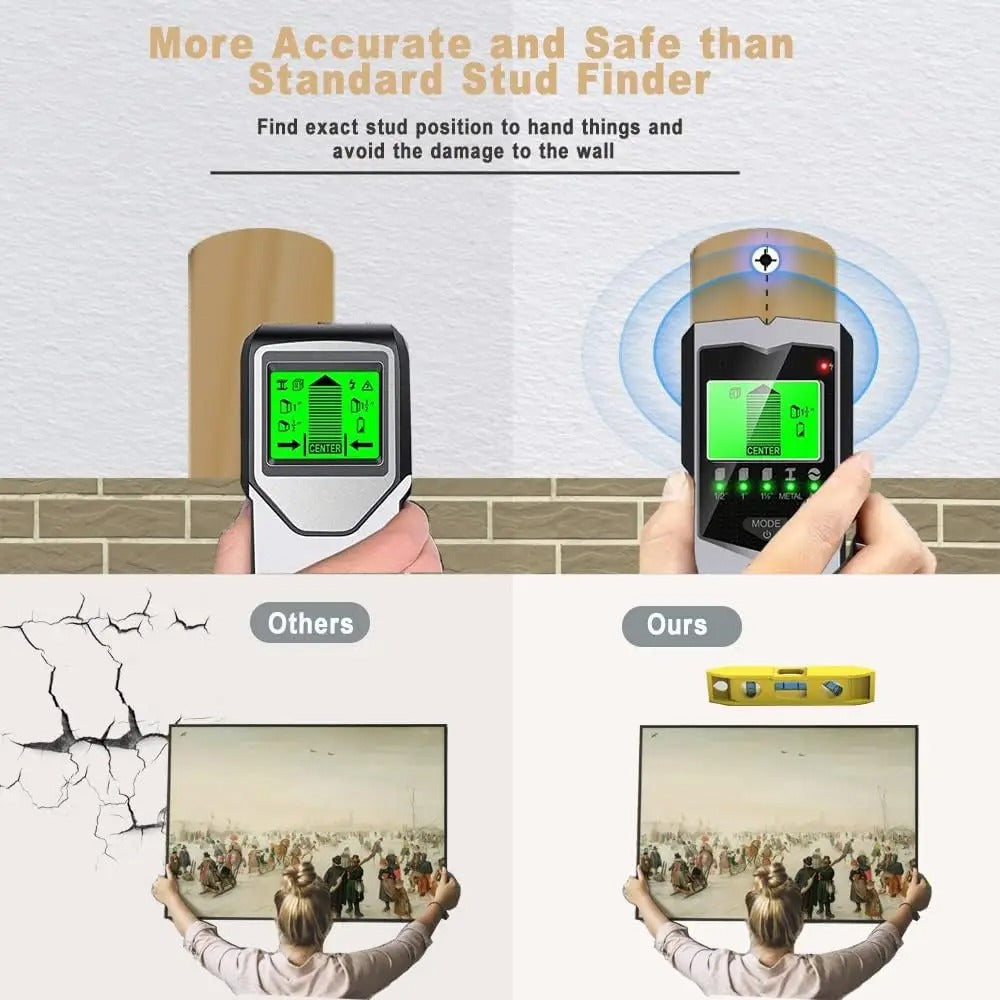 5-in-1 Wall Scanner with LCD | Stud Finder & Wire Detector